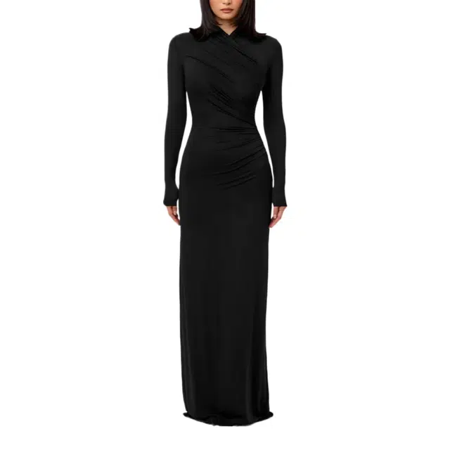 NAKED WARDROBE Modal Overlay Ruched Maxi Dress