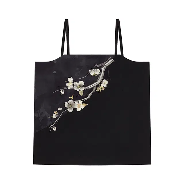 织造司原创暗梅窗夜宋制汉服新中式套装立领外衫改良梅花抹胸水墨晕染旋裙