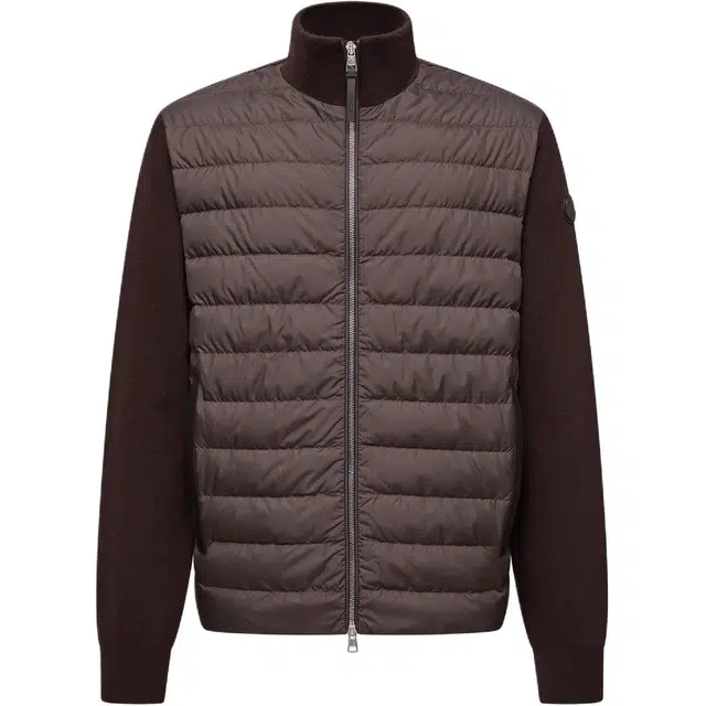 Moncler Padded Wool Cashmere Zip-Up Cardigan