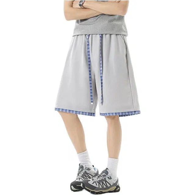 单爵 垂感高级感潮流纯色时尚舒适百搭五分休闲短裤 男女同款