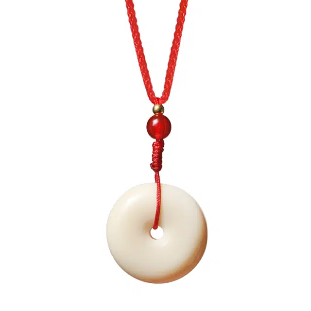 仙友 素面平安扣吊坠国潮招财纳福新中式招财纳福转运珠文玩八方来财平安喜乐开运考公上岸盘玩#好运 象牙果 项链 男女同款情侣款