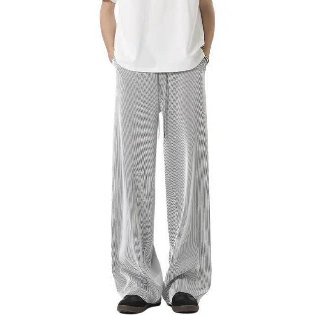 颂希尔 美式垂坠感宽松复古凉感拖地休闲裤 男女同款