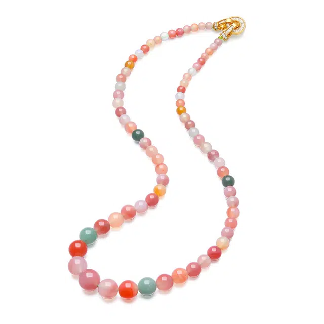 东方翡翠 【精致少女】多彩色盐源圆珠 招财转运好人缘爱情甜蜜美满 温柔粉嫩少女心 显白百搭#好运 玛瑙 项链 女款