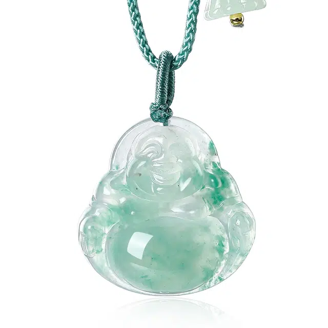 翠雅金楼 新中式小众国潮复古国风如意平安佛弥勒笑佛 手工编绳精致百搭锁骨链 独龙玉 项链 男女同款情侣款