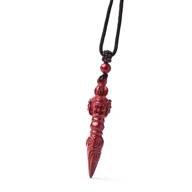 【勇往直前】 灵菲 高含量紫金砂金刚杵 新中式小众吉祥转运礼盒#好运 再造辰砂朱砂 项链 男女同款情侣款