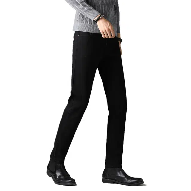 金盾 修身水洗基础简约直筒高街百搭休闲牛仔裤 男款 黑色