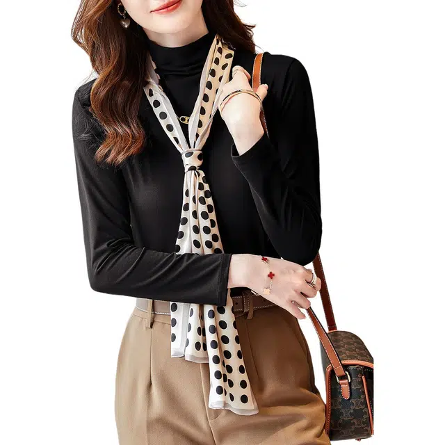 【dme】 纯色修身半高领长袖针织衫 女款 赭石