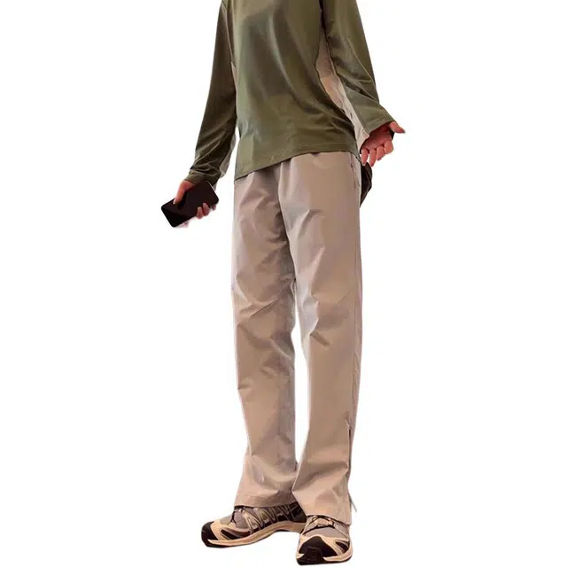 黑马漫画 美式侧拉链软壳潮牌伞兵工装速干裤子锥形户外运动裤薄款夏季休闲裤 男女同款