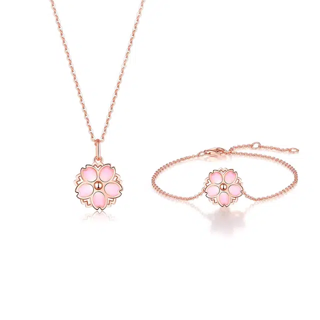 【S925银 为你转不停】 七好美银 樱花 精致轻奢时尚优雅温柔浪漫 简约小众高级感设计 日常约会通勤百搭 首饰 项链 女款