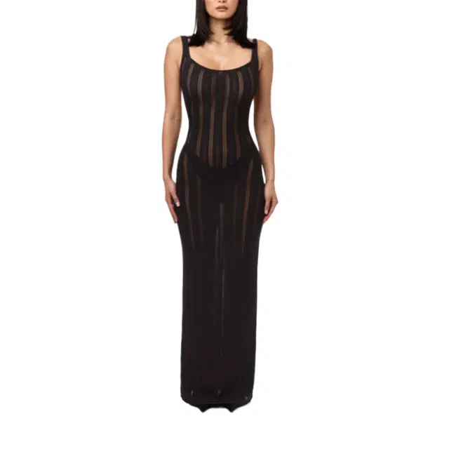 NAKED WARDROBE Open Back Maxi Dress Knits