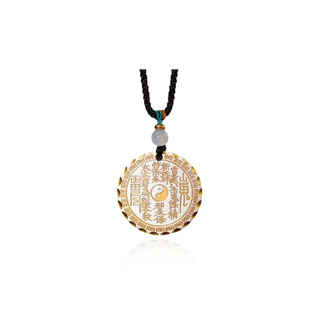 重庆金店 山鬼花钱 新中式国潮复古风高级小众设计禅意有钱花平安喜乐百福锁骨链#好运 合金 项链 男女同款情侣款