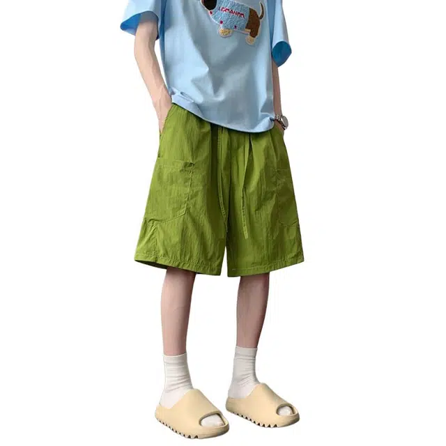 佐菲利 大口袋机能美式工装伞兵裤薄款速干篮球运动沙滩五分裤休闲短裤 男款