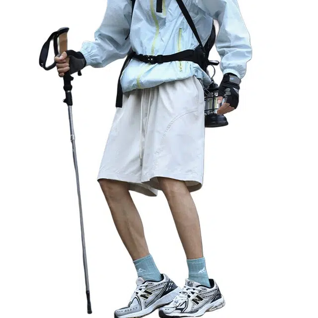 佐菲利 美式斜切速干冰丝沙滩裤薄款篮球运动户外四分裤宽松工装裤休闲短裤 男款