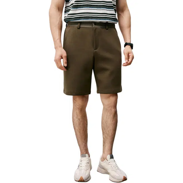 丹宁哲学 细腻舒适莫代尔棉纯色中腰休闲短裤 男款