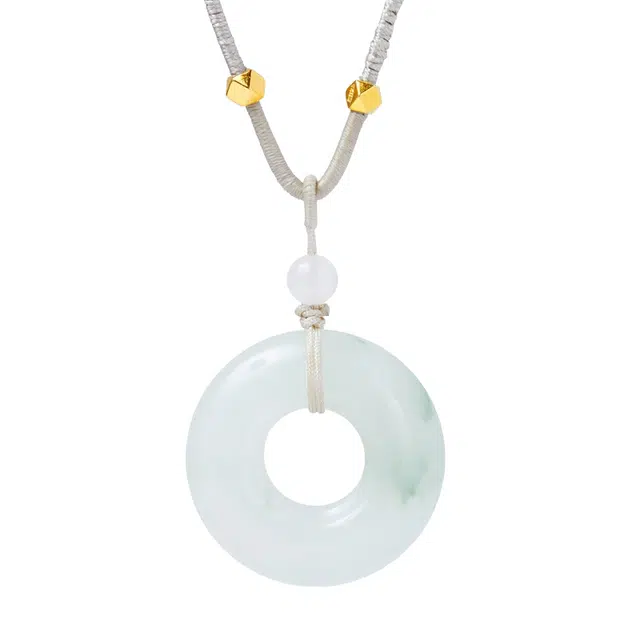 希缘 翠岚映福 新中式国潮简约轻奢高级感平安扣锁骨链 天山翠 项链 女款