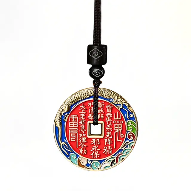 【臻品.文创】 玉临门 时来好运 中式国风山鬼谣铜钱 天官赐福#好运 合金 项链 男女同款情侣款