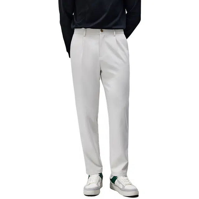 丹宁哲学 高档干爽垂感面料纯色中腰长裤休闲裤 男款