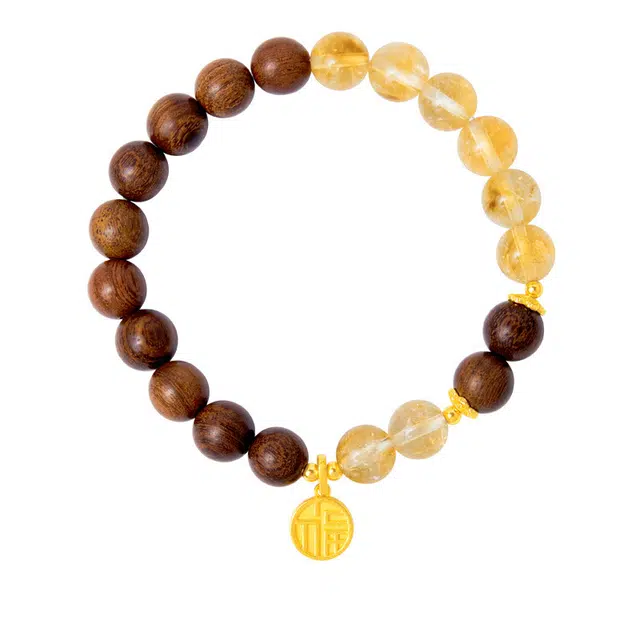 宣华意 新中式优雅复古小众高级感 鸿运吉祥 平安如意#好运 黄水晶 手串 女款