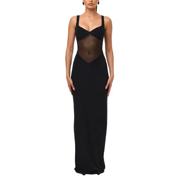 NAKED WARDROBE Mesh Contrast Dress Hourglass