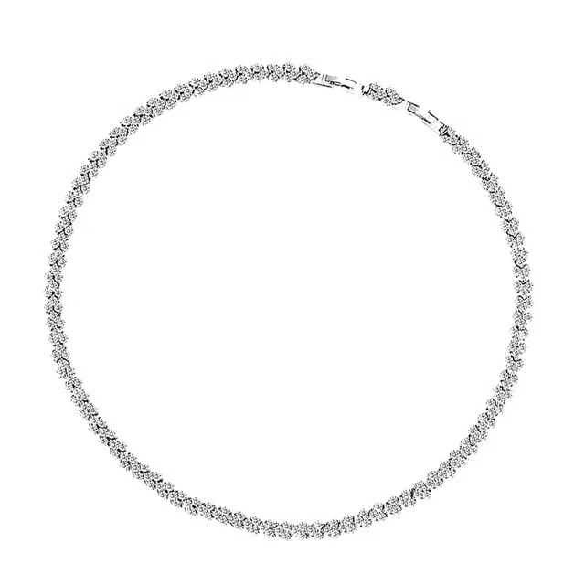 骊碧 冰雪闪亮罗马雪花满钻实用高档波漫有意义 合金 项链 女款