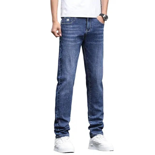 宝米卡 修身直筒潮牌简约百搭休闲长裤牛仔裤 男女同款