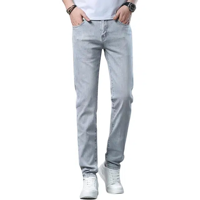 吉肯蒂 修身小脚弹力中腰长裤牛仔裤 男款