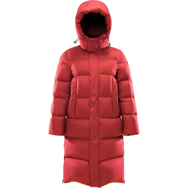 羽物 白鸭绒抗寒超厚过膝中长款羽绒服 男女同款