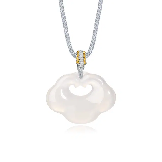 【平安之石】 金六福吉祥 新中式福运圆满白月光清冷古典感复古小众可调节转运#好运天然 玉髓 项链 男女同款情侣款