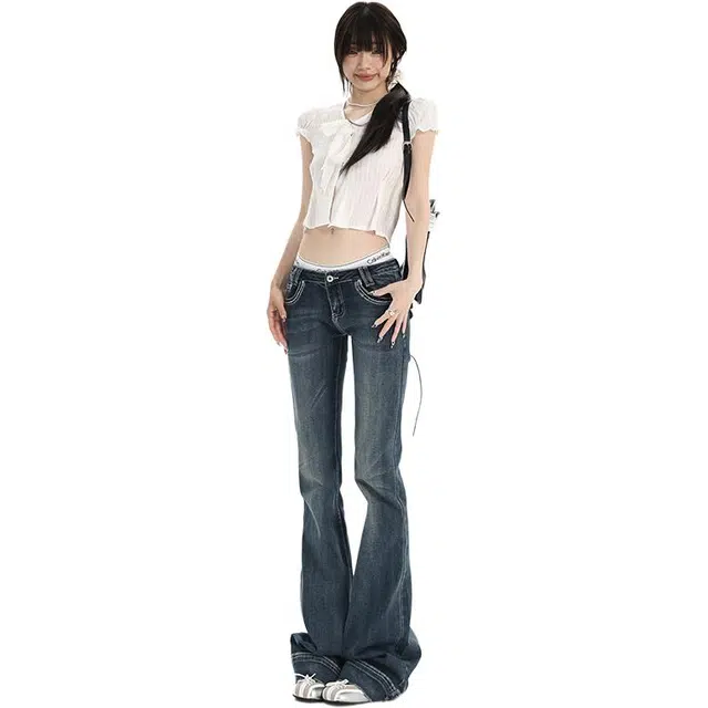 淑好百 百搭简约舒适时尚牛仔裤 女款