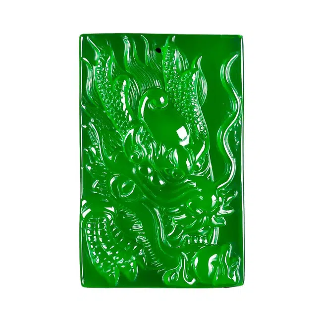 静汝玉 精雕生肖龙仿古龙牌玉坠玉佩 玉髓 项链 男女同款情侣款