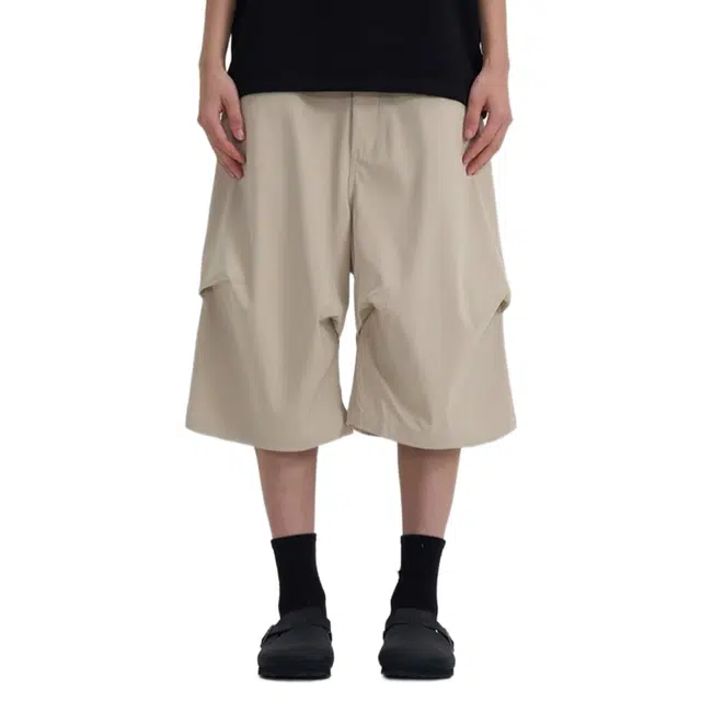 沐诚阳译 阔腿宽松机能七分裤休闲短裤 男款