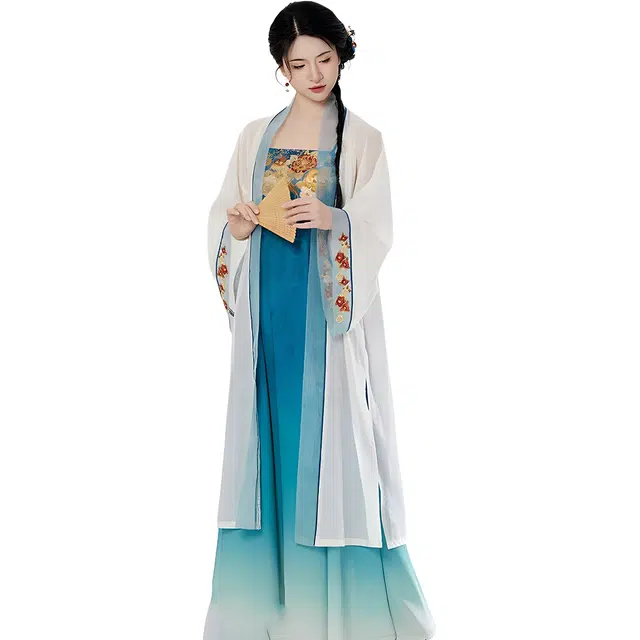 织造司 原创国风汉元素改良褙子妆花织金齐胸吊带连衣裙汉服 女款