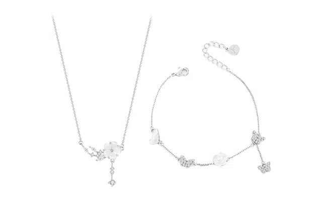 大唐国鼎 山茶花 法式复古气质简约小众设计高级感立体幻彩花朵闪耀通勤百搭 合金 项链 女款