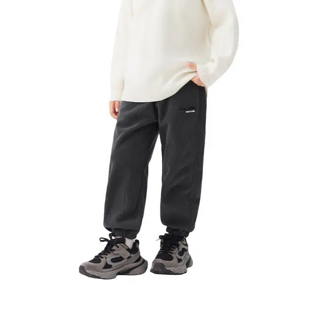 左西 厚实暖系列 舒适纯色简约长裤 儿童款