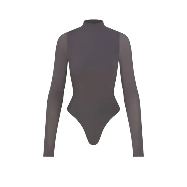NAKED WARDROBE Mock Neck Bodysuit Naked