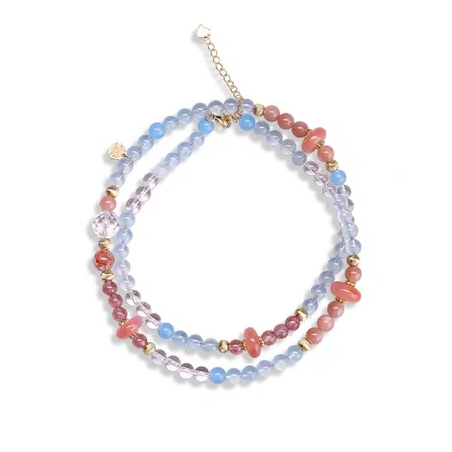 谧月珠宝 新中式国潮上岸锦鲤逢考必过轻奢精致高级感百搭小众创意设计优雅大气单圈通勤必备好运 水晶 玉石项链 男女同款情侣款