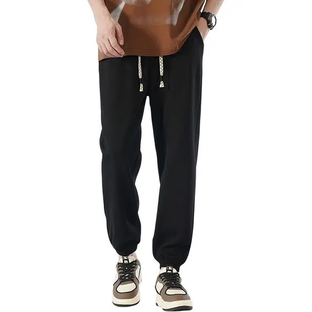 老爷车 长绒棉四季款亲肤舒适潮流百搭松紧腰时尚轻松简约针织运动裤 男女同款