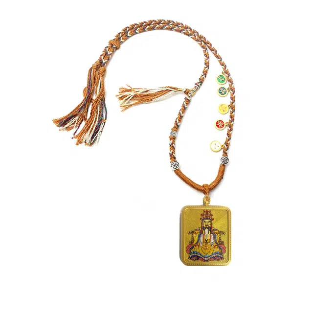 【手绘菩提叶】 玉临门 好运加满  一夜暴富 藏式风格 五爷手绘唐卡 新中式国风手工编织#好运 合金 项链 男女同款情侣款