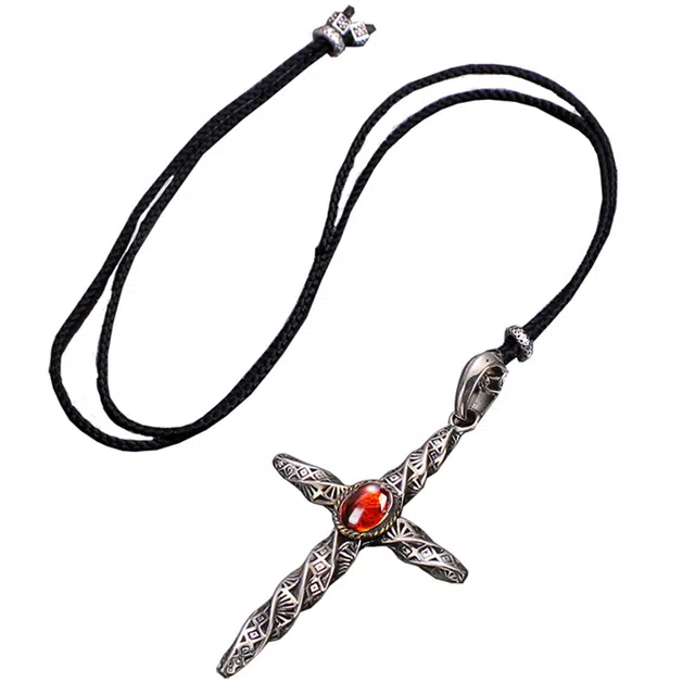 天使之愿 十字架复古朋克街头嘻哈 锆石 项链 男女同款情侣款