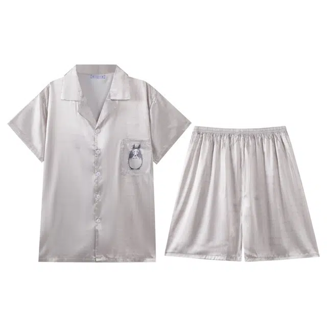 向薇 冰丝夏季薄款短袖短裤凉感夏天青少年可外穿家居服睡衣套装 男款