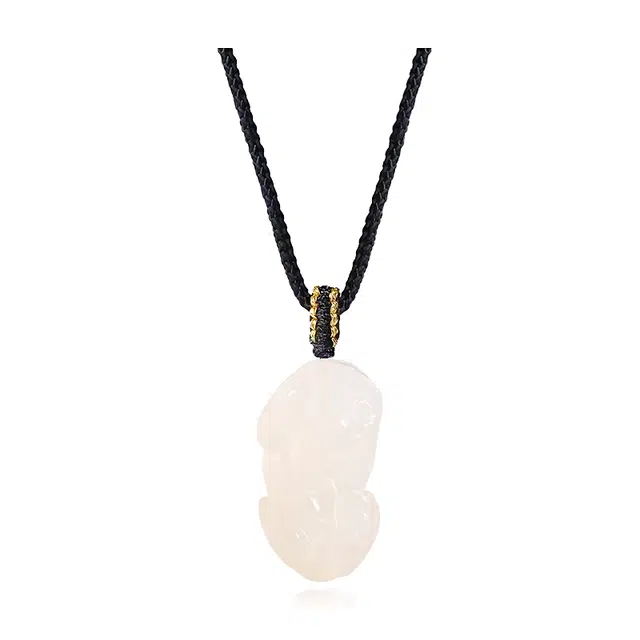 幸囍礼 呈祥如意貔貅招财转运百搭吊坠 新中式古风小众轻奢项编绳锁骨链 财运轻奢高级感气质挂坠 玉髓 项链 男女同款情侣款