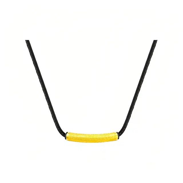 【臻品.文创】 玉临门 锦上添花 中式国风金色心经弯管女款时尚不掉色民族风创意#好运 合金 项链 男女同款情侣款