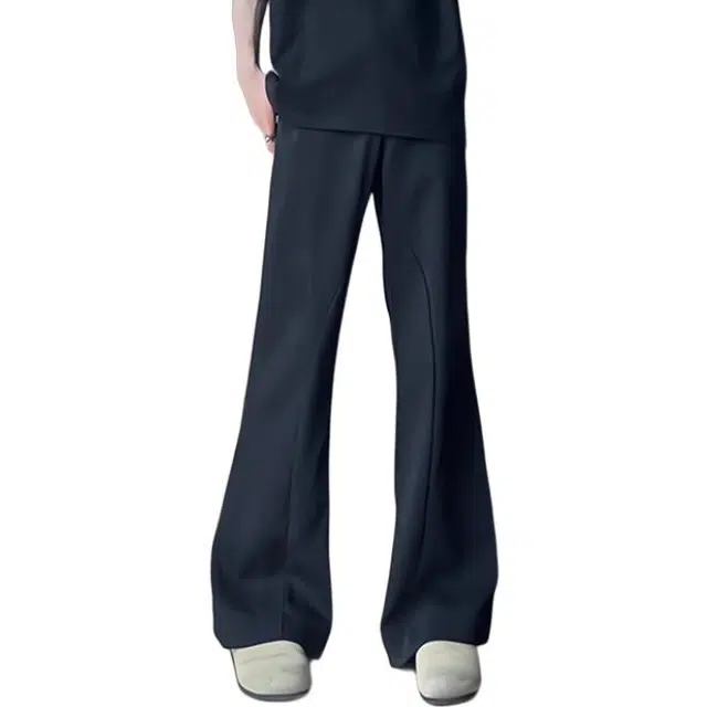 单爵 高街修身裤子垂坠感微喇直筒裤潮薄款西裤西装裤 男女同款