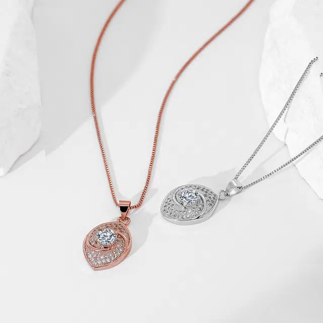 骊碧 叶子满镶吊坠气质实用高档波漫有意义 合金 项链 女款