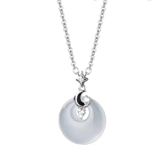 金碧鸢 <星月相伴> 新中式国风古典轻奢高级感清新简约好运时尚百搭气质 招财纳福旺事业 玉髓 项链 女款