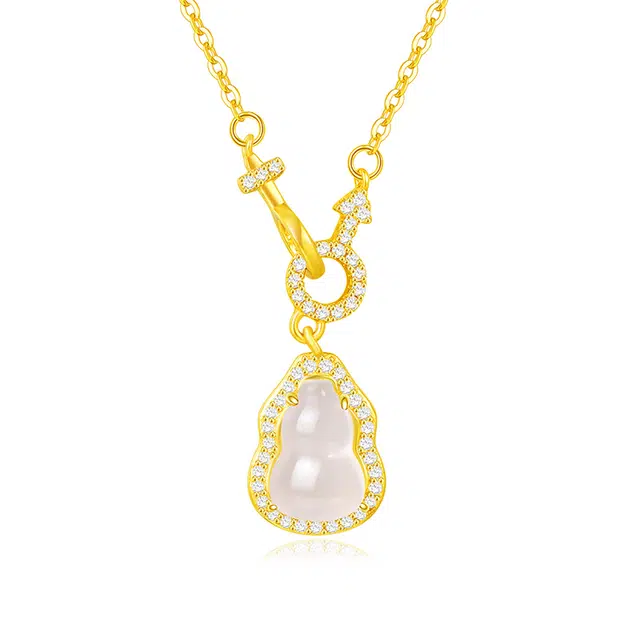 金六福吉祥 福禄 玉髓 项链 女款