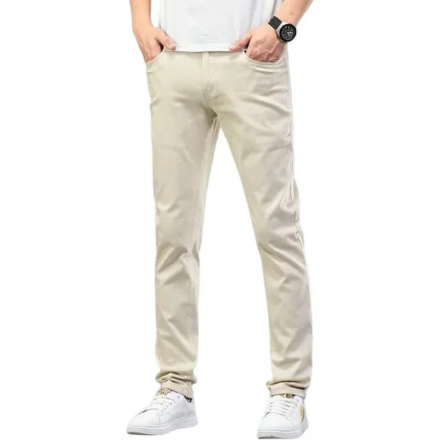 炳盛 夏季薄款修身直筒时尚外穿高端弹力百搭长裤牛仔裤 男女同款