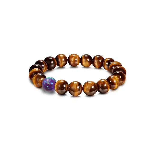 眰恦 浪漫宇宙色系 美丽紫极光 轻奢小众饰品 新中式复古风#好运 虎眼石 手串 男女同款情侣款