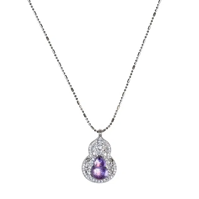 龙弗 【紫气东来】成功上岸福禄招财吉祥如意大吉大利顺顺利利时来运转紫色葫芦小众轻奢高级感锁骨链时尚百搭佳节礼 紫水晶 项链 女款