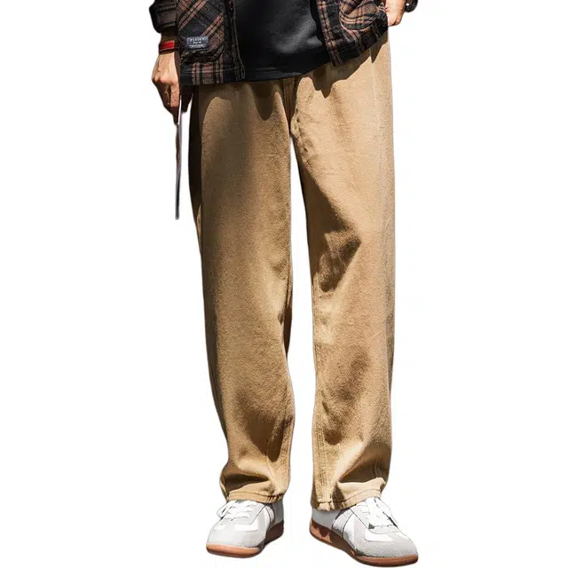 格蓝鹿 宽松日常垂感美式小众复古重磅直筒休闲裤 男女同款